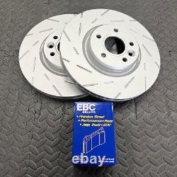 Ford Focus MK2 ST 225 Slotted Front Brake Discs EBC Yellowstuff Pads