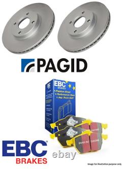 Pagid Rear Brake Discs Pair & EBC Yellowstuff Pads for Vauxhall Astra H MK5 VXR